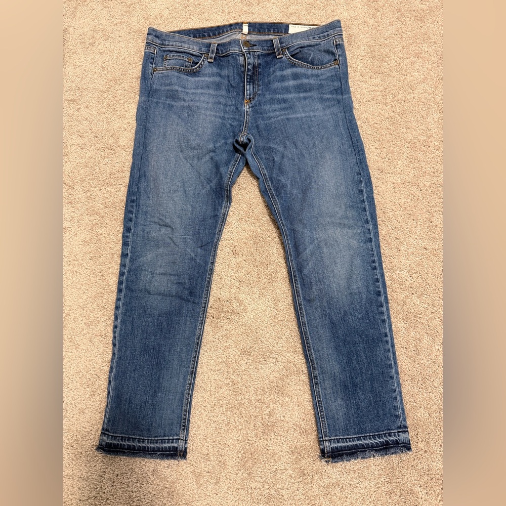 Rag & Bone Slim Straight Women's Jeans - Blue Size 32 - Picture 3 of 5